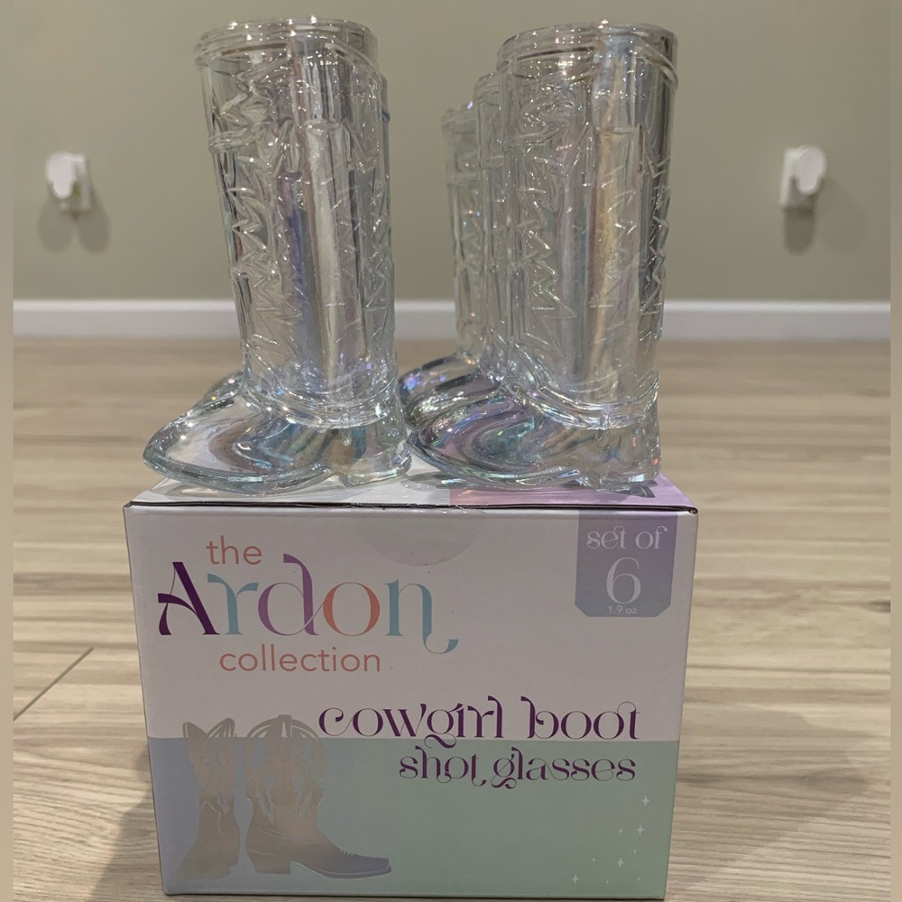 Iridescent Pink Cowboy Boot Shot Glasses - Set of 6